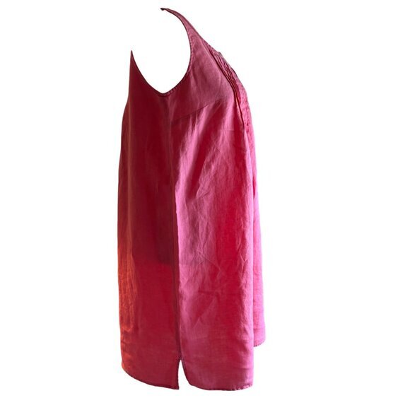 Garnet Hill Linen Dress Size 4 100% Linen‎ Pink Pleated Sheath Sleeveless - Picture 4 of 8